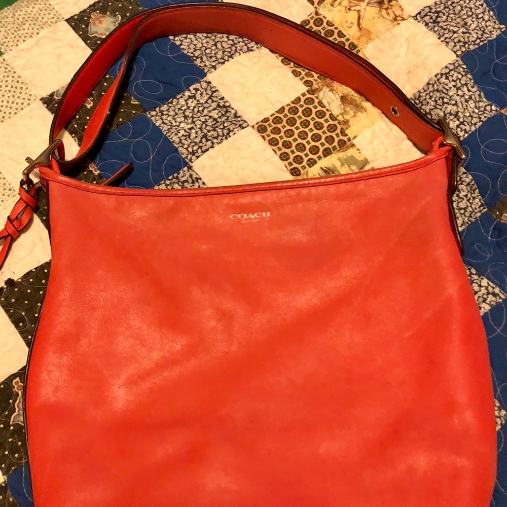 Summer orange coach purse, authentic